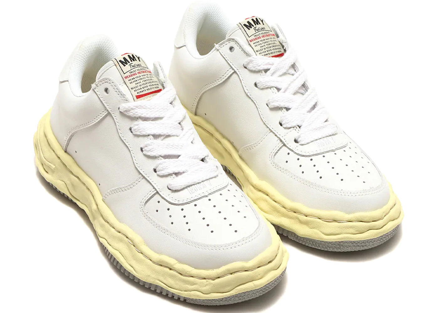 Maison Mihara Yasuhiro Wayne Leather Low White Cream Sole