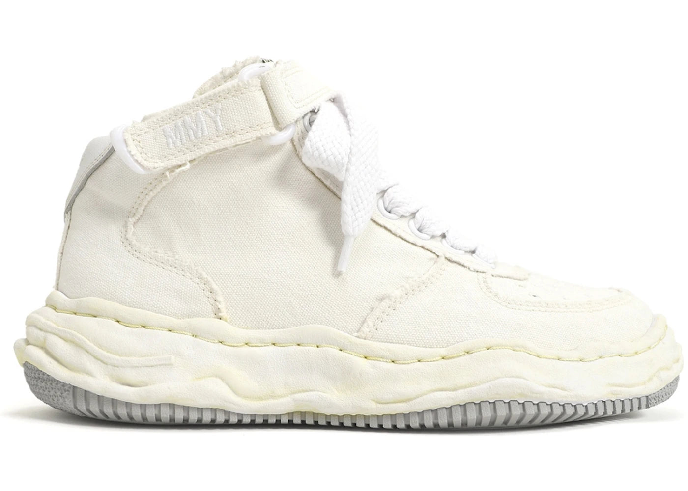 maison mihara yasuhiro wayne og sole washed canvas high white