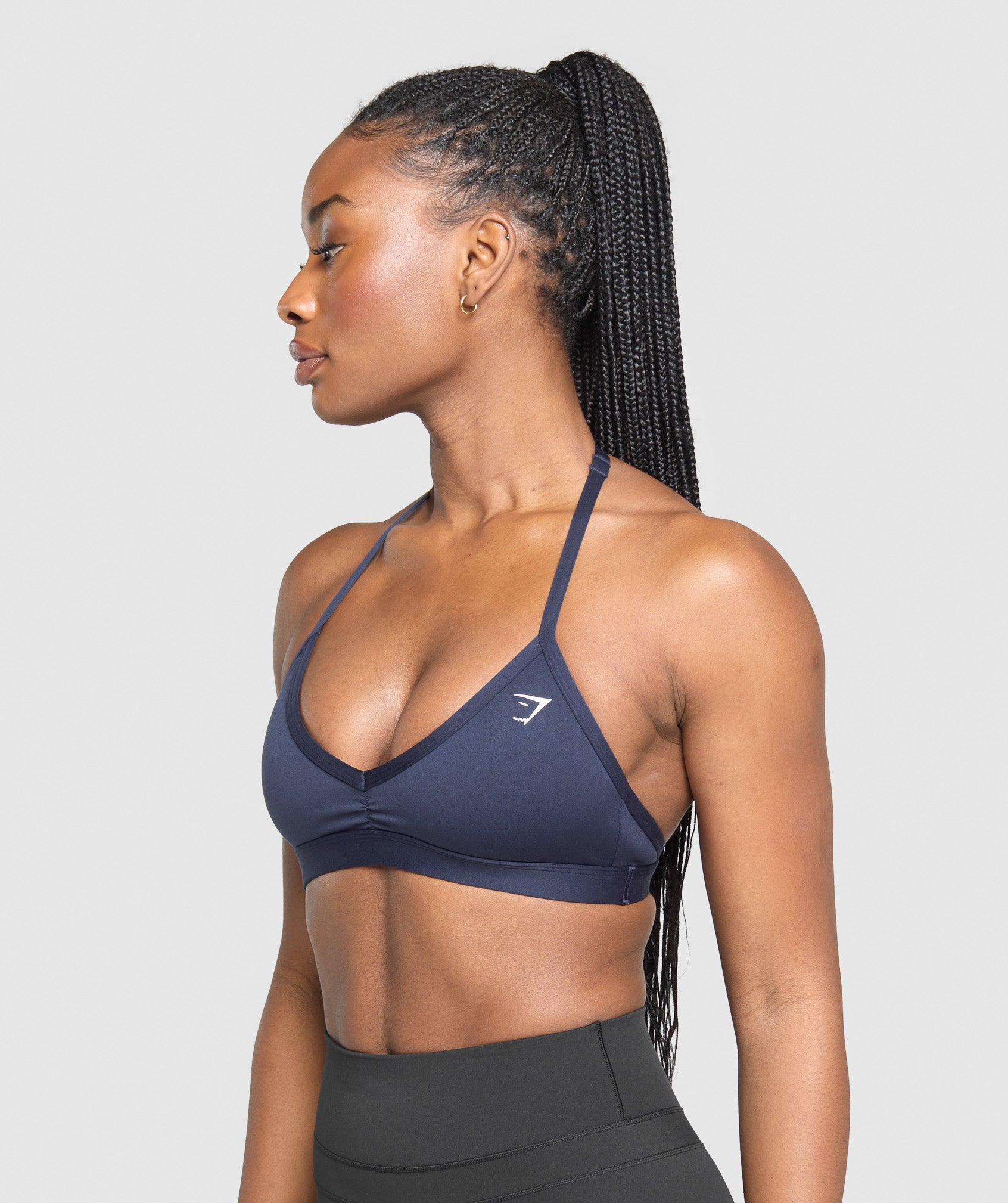 Women's Gymshark Minimal Halterneck Sports Bra Heavy Blue