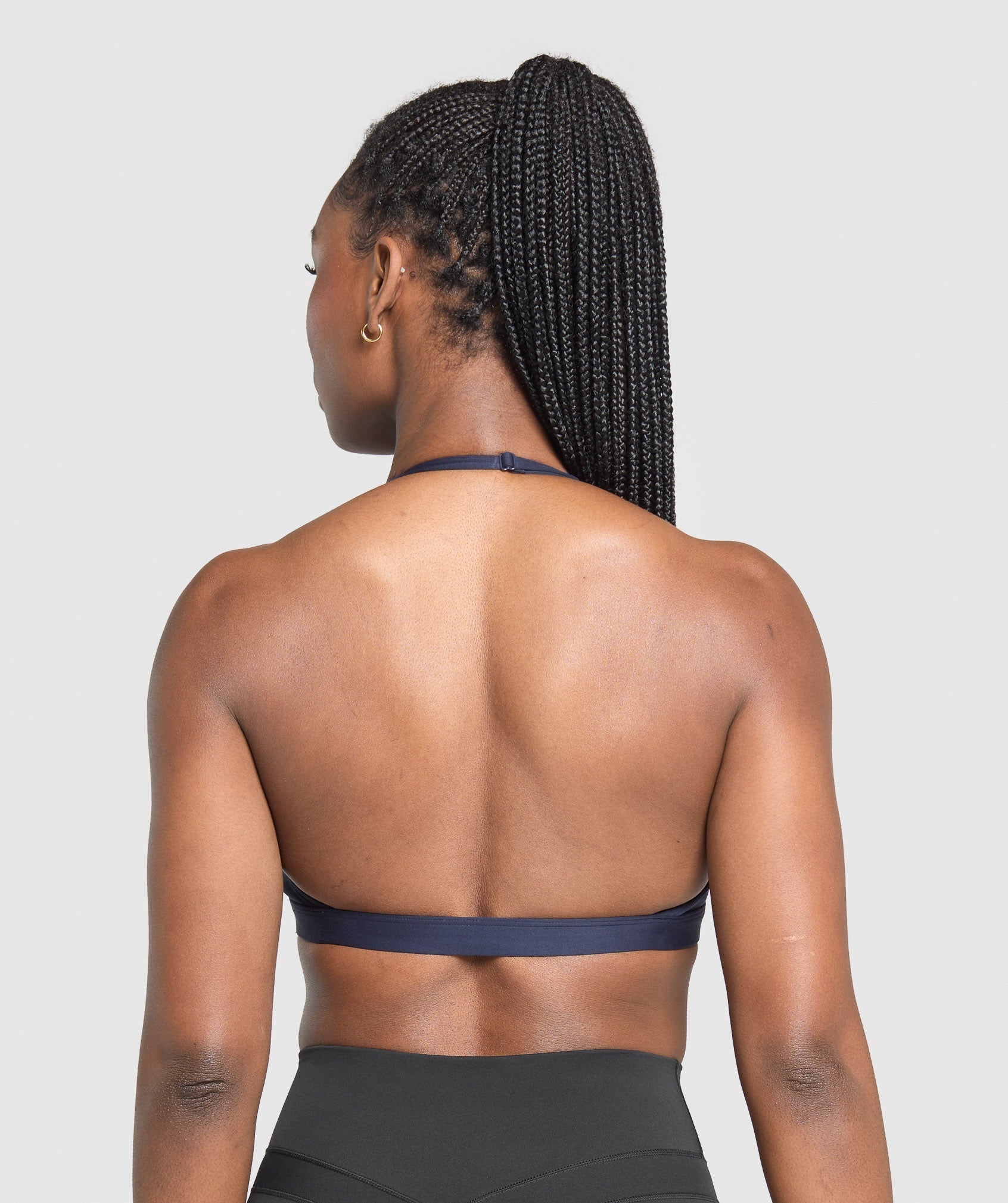 Women's Gymshark Minimal Halterneck Sports Bra Heavy Blue