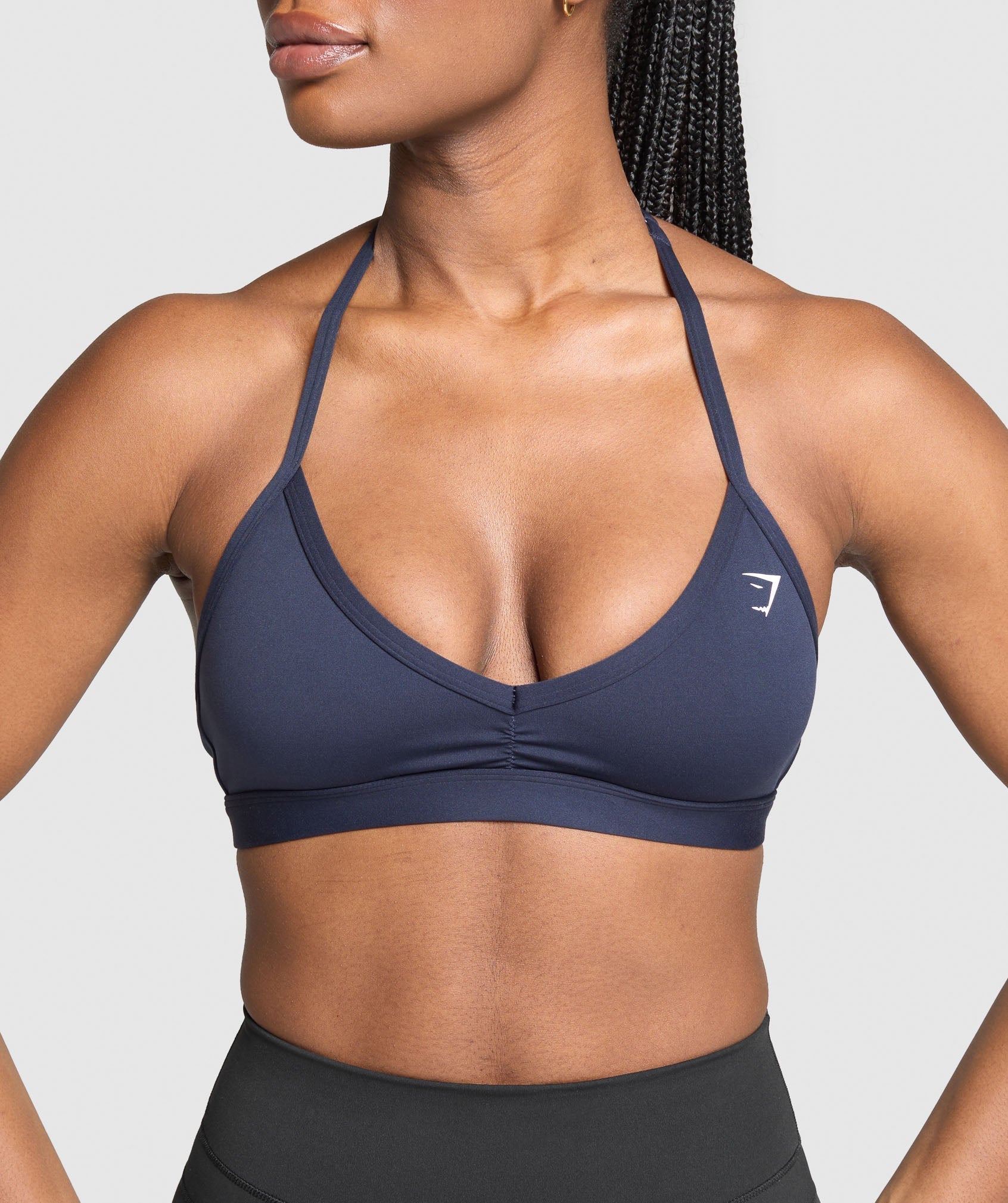 Women's Gymshark Minimal Halterneck Sports Bra Heavy Blue