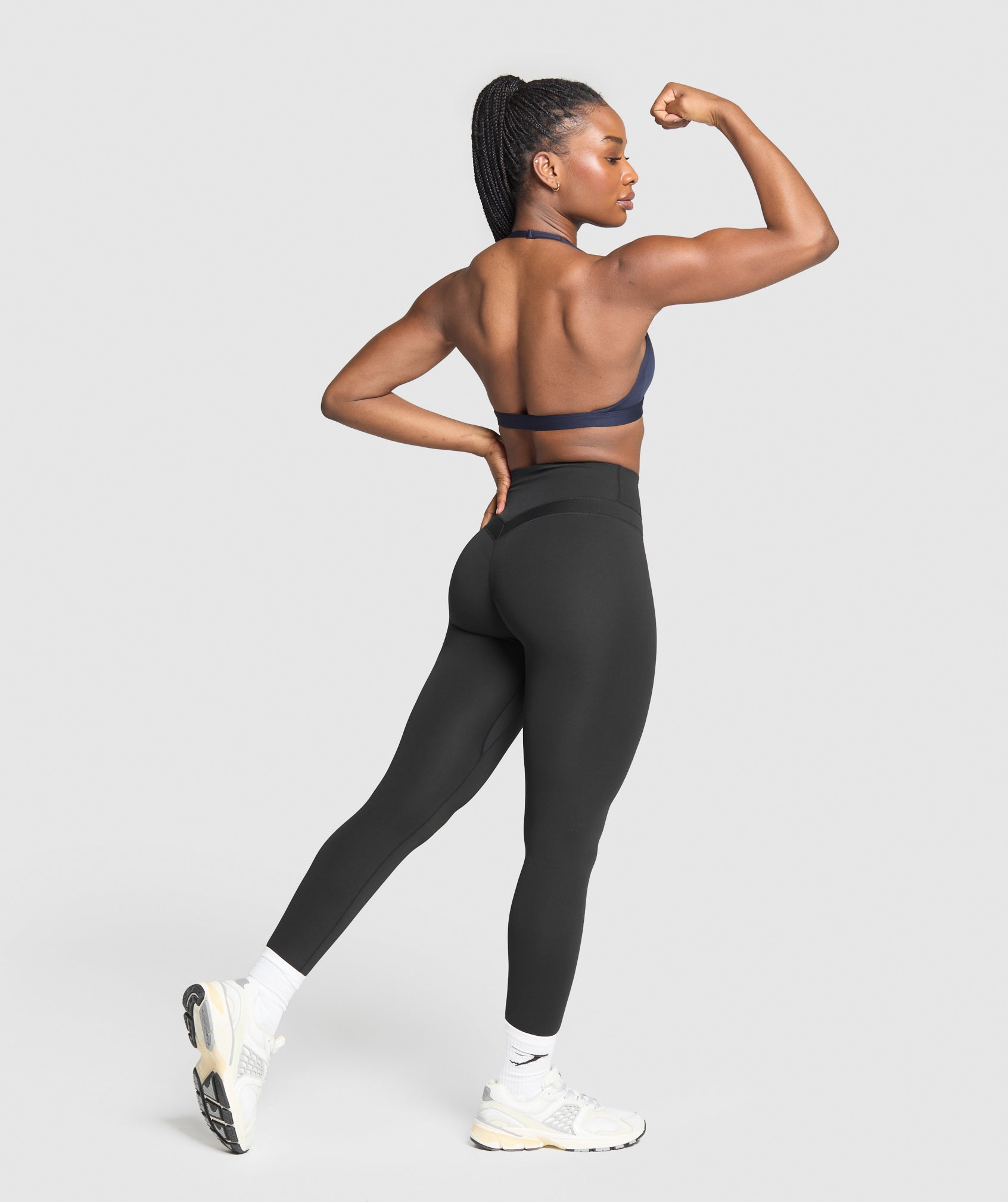 Women's Gymshark Minimal Halterneck Sports Bra Heavy Blue