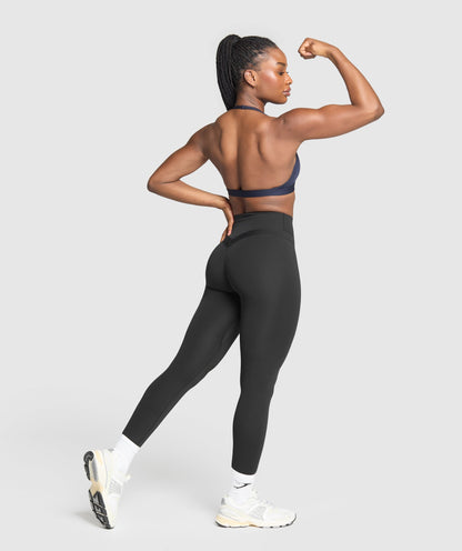 Women's Gymshark Minimal Halterneck Sports Bra Heavy Blue