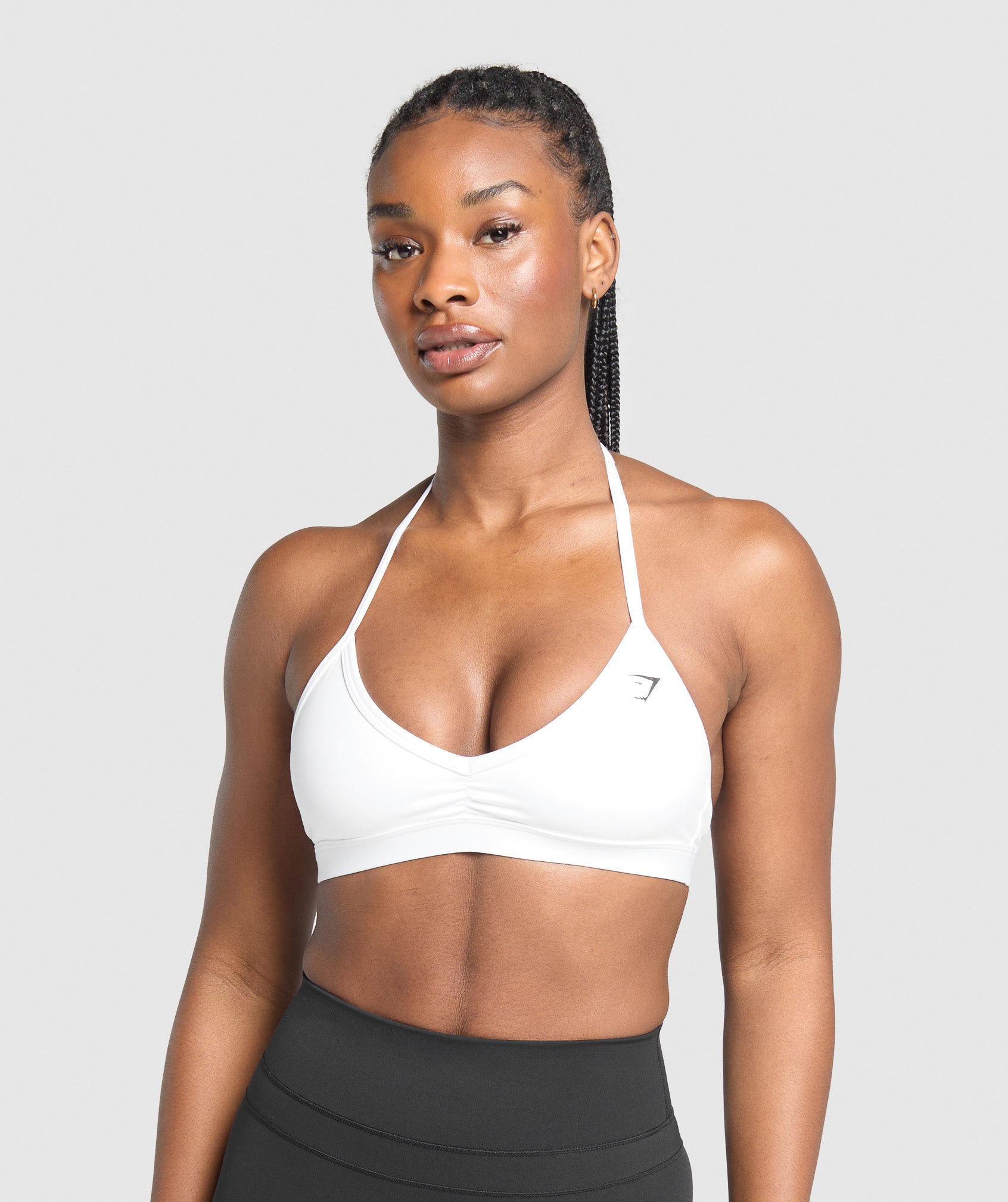 Women's Gymshark Minimal Halterneck Sports Bra White