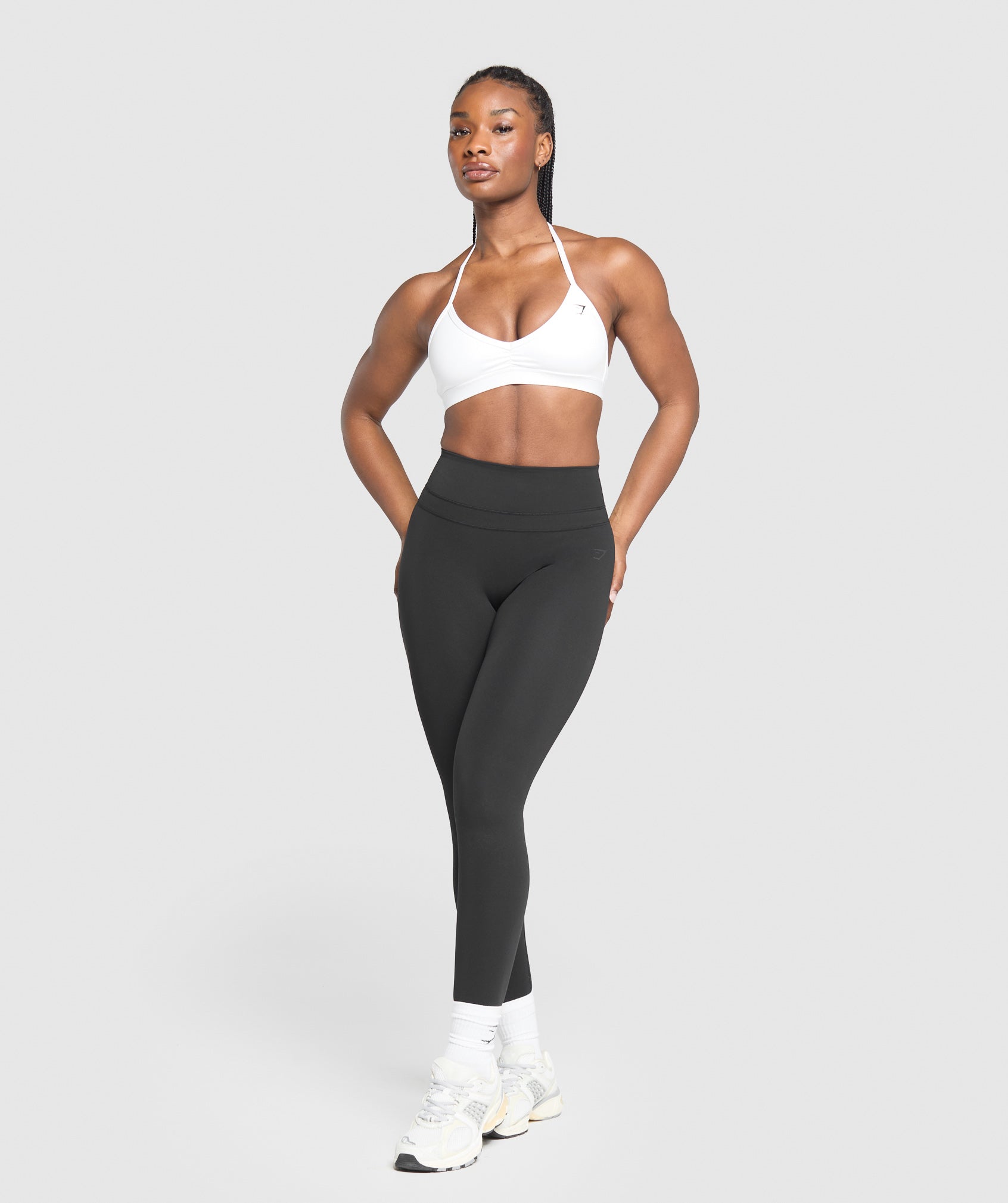 Women's Gymshark Minimal Halterneck Sports Bra White