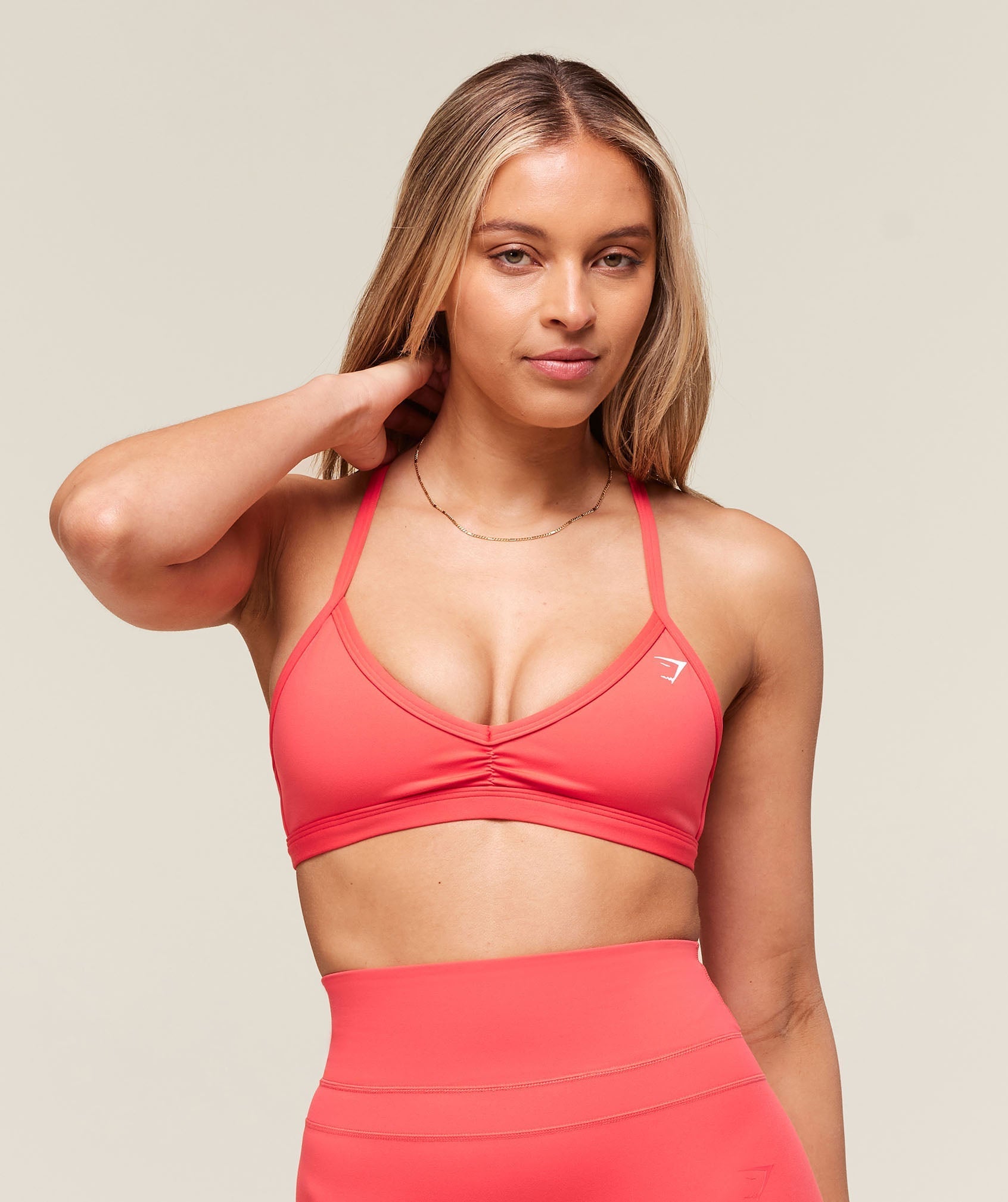 Women's Gymshark Minimal Sports Bra Coral Red