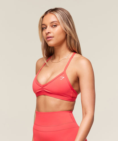 Women's Gymshark Minimal Sports Bra Coral Red