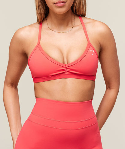 Women's Gymshark Minimal Sports Bra Coral Red