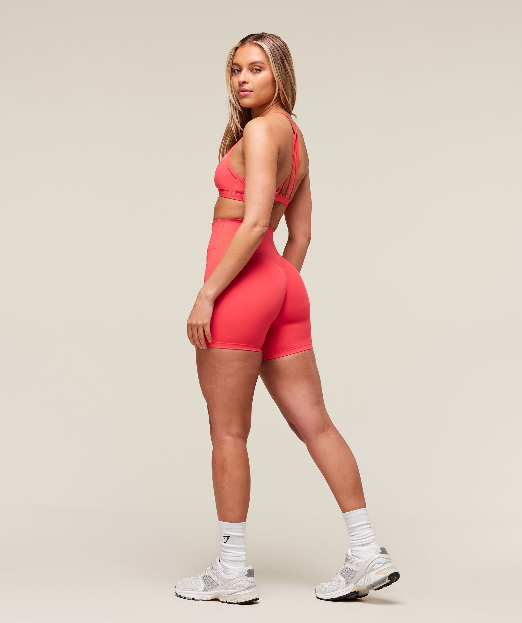 Women's Gymshark Minimal Sports Bra Coral Red