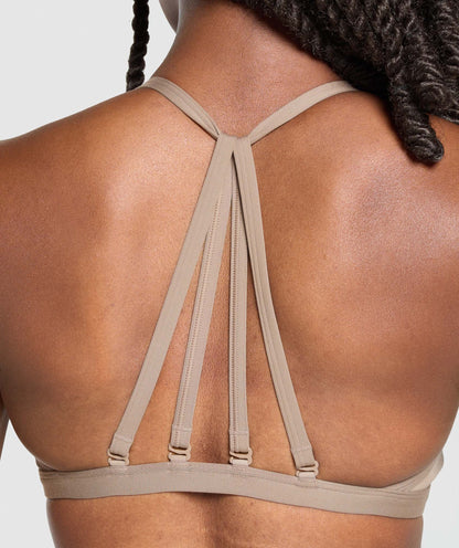 Women's Gymshark Minimal Sports Bra Lifestyle Brown