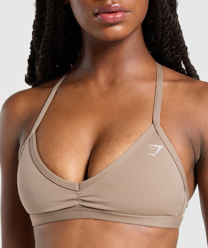 Women's Gymshark Minimal Sports Bra Lifestyle Brown