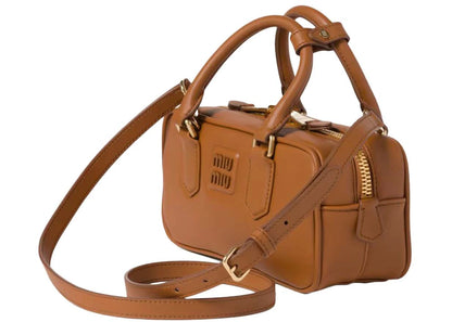 Miu Miu Arcadie Leather Bag Cognac