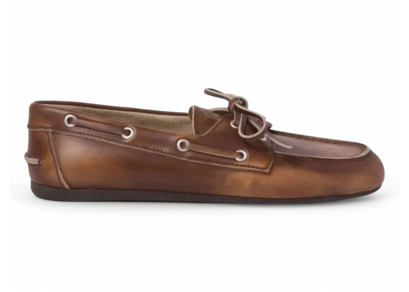 miu miu bleached leather loafers brown (women's)