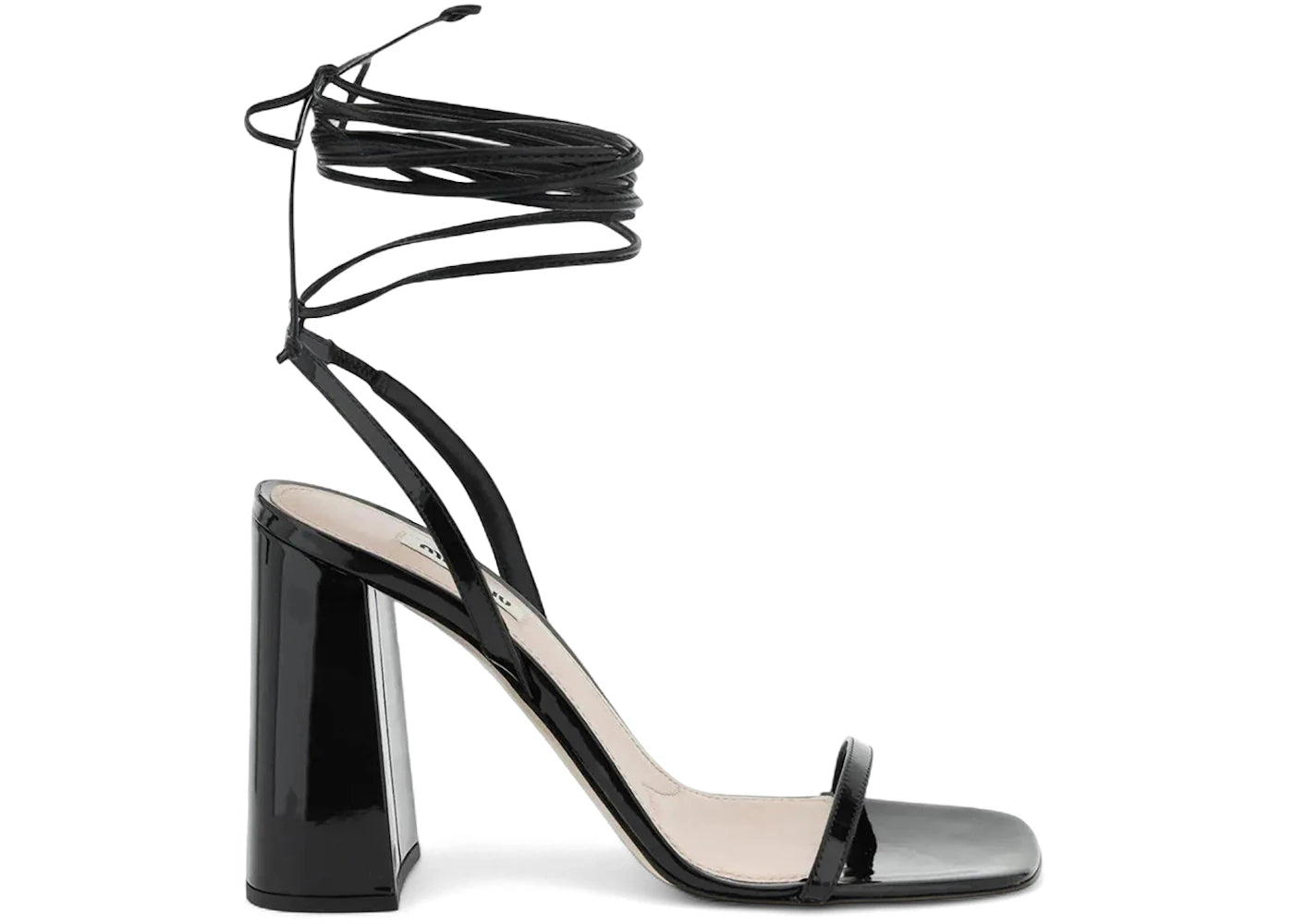 miu miu leather sandal heels black (women's)