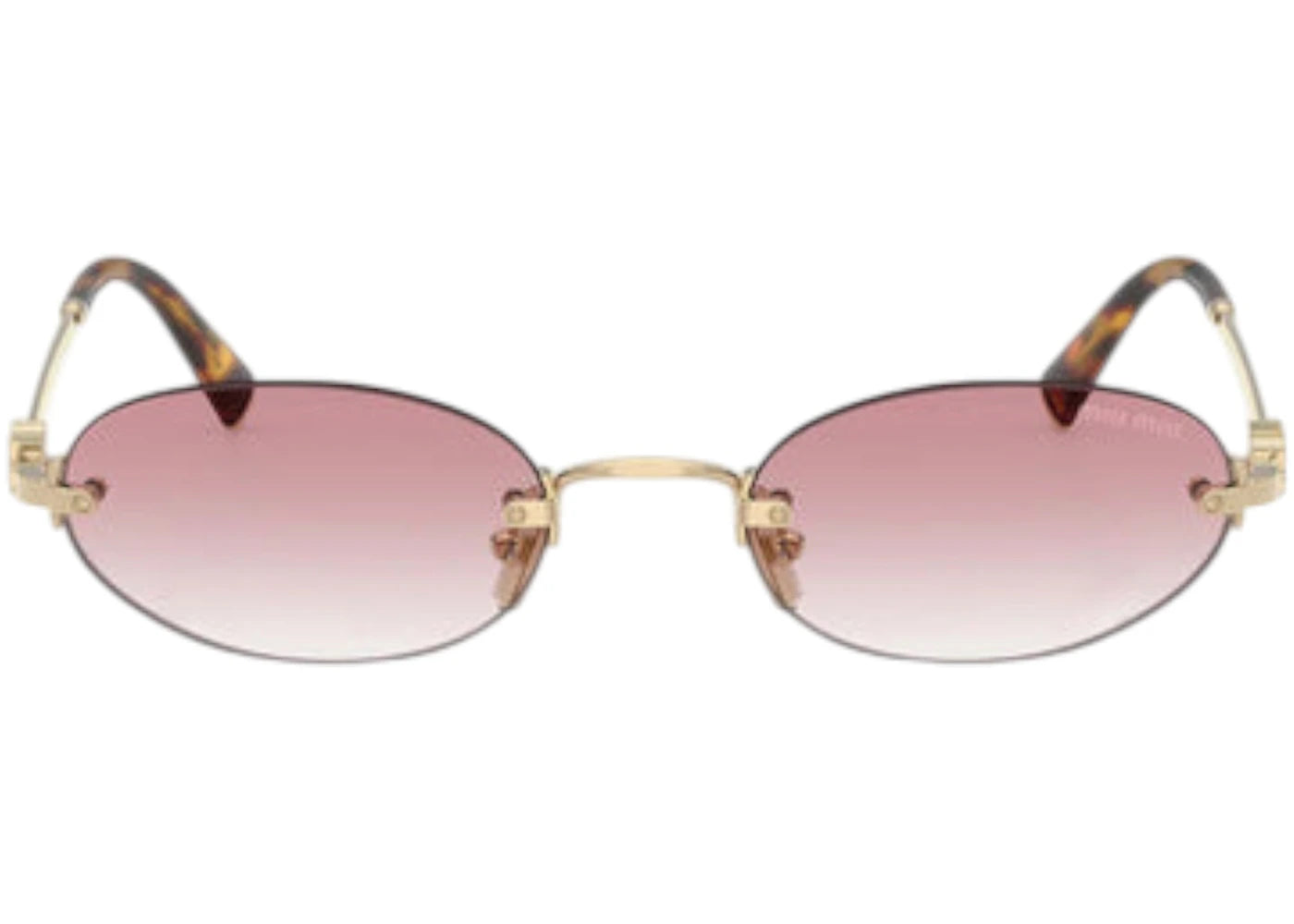 Miu Miu Oval Sunglasses Pale Gold (0Mu A54S Zvn70O)