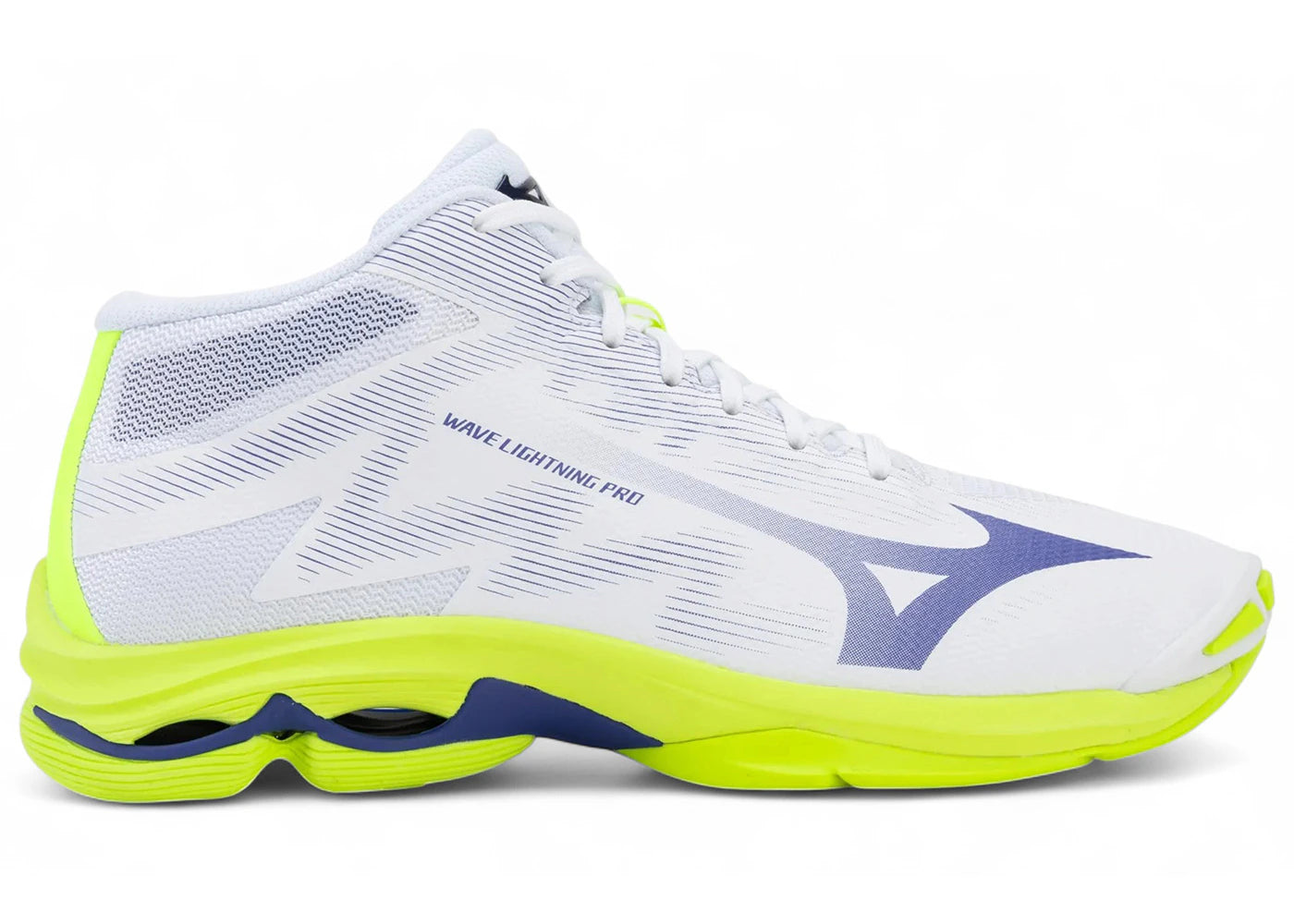Mizuno Wave Lightning Pro Mid White Lighting Yellow Dazzling Blue