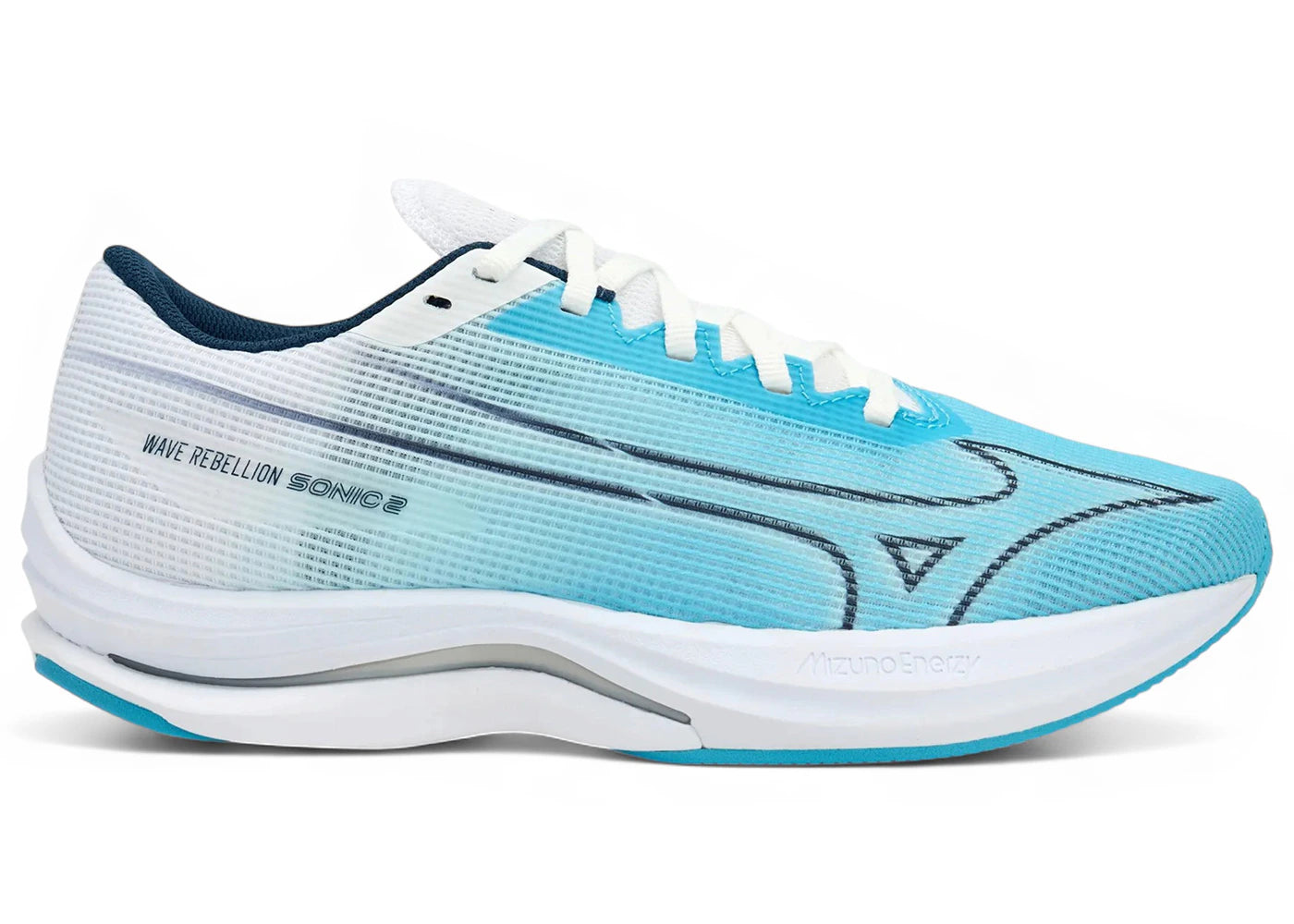 Mizuno Wave Rebellion Sonic 2 River Blue Blue Wing Teal White (Women'S)
