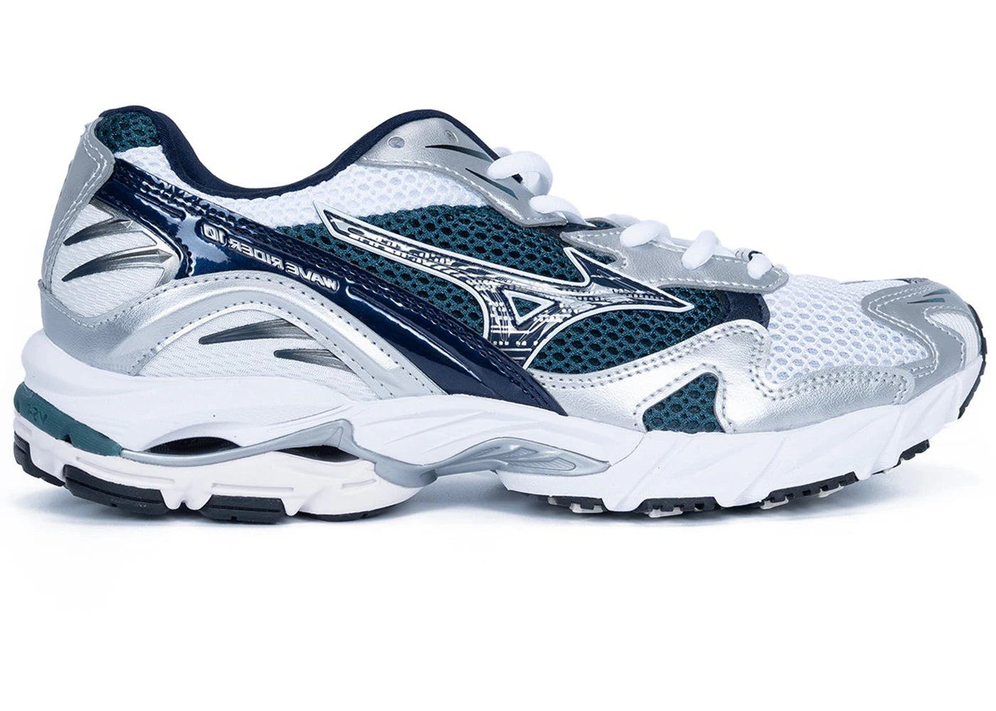 Mizuno Wave Rider 10 White Baritone Blue