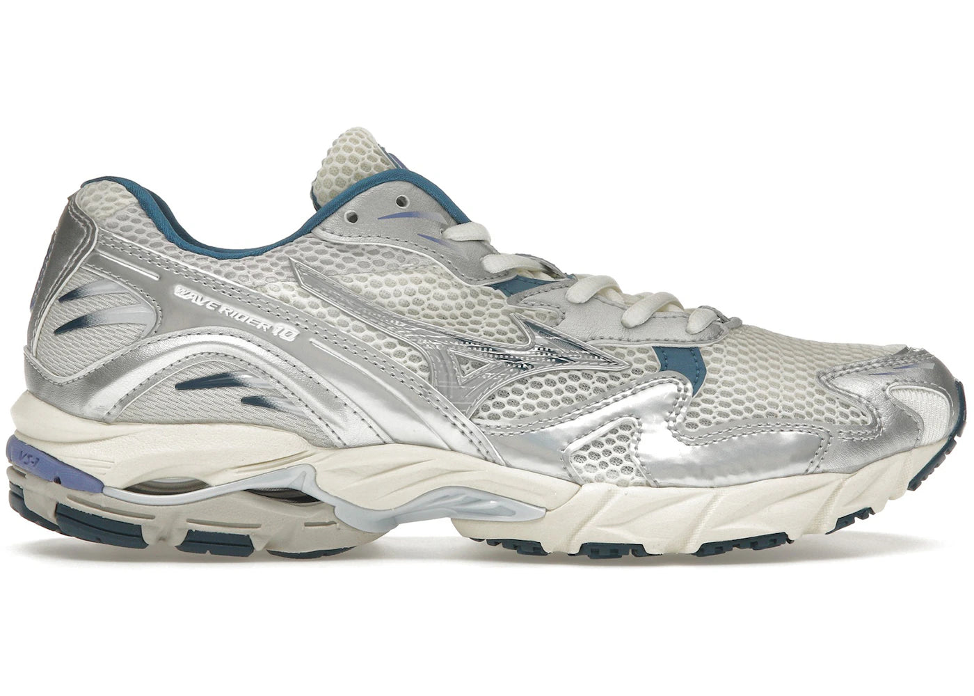 Mizuno Wave Rider 10 White Silver Blue