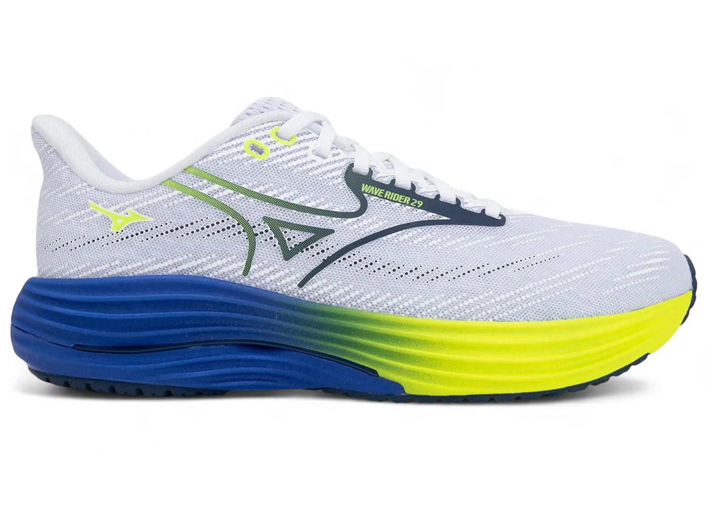 Mizuno Wave Rider 29 Estate Blue White Lighning Yellow