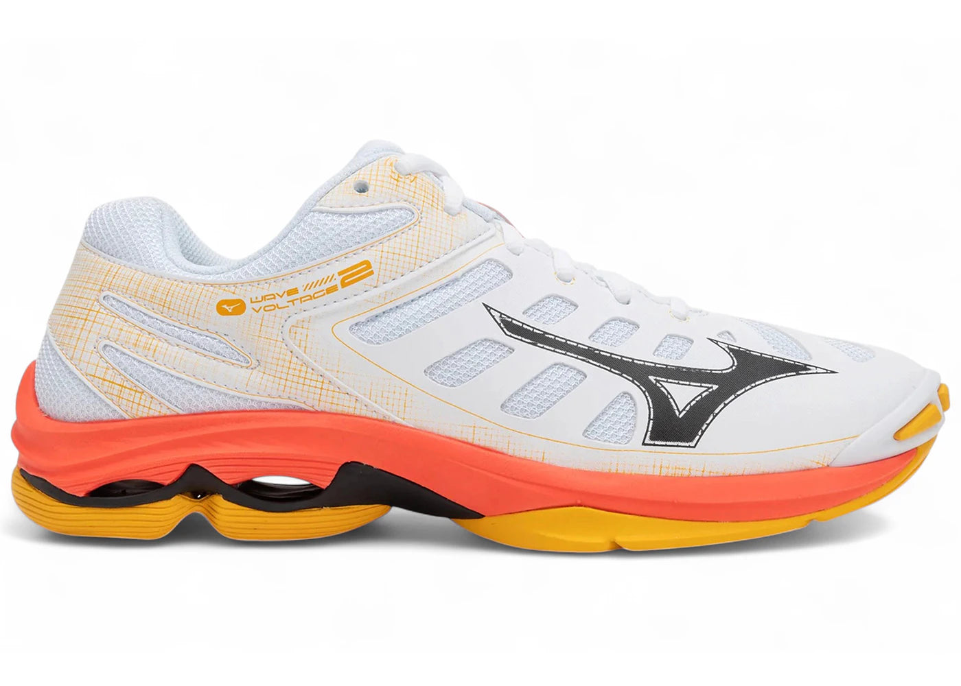 Mizuno Wave Voltage 2 White Fiery Coral 2 Citrus
