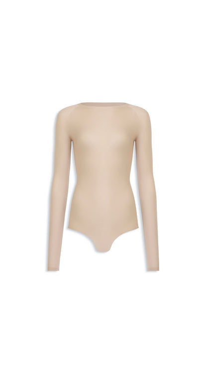 Alaïa Round Neck Second-Skin Knit Bodysuit