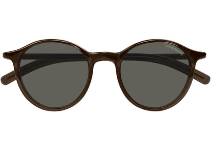 Mont Blanc Round Sunglasses Brown-Grey Mb0324S-002