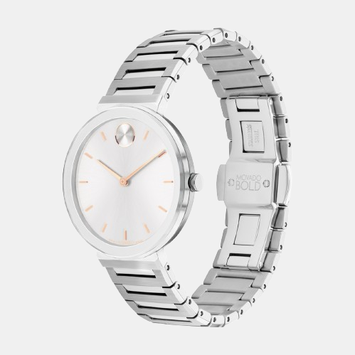 Movado Bold Horizon Women Quartz Silver Dial Analog Stainless Steel Watch 3601090