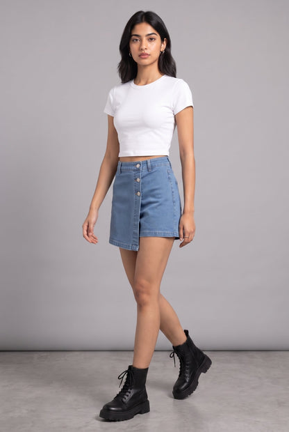 BLUE DENIM WOMEN'S SKORT