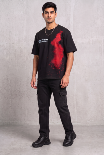 DARK SECRET BLACK MEN’S OVERSIZED T-SHIRT