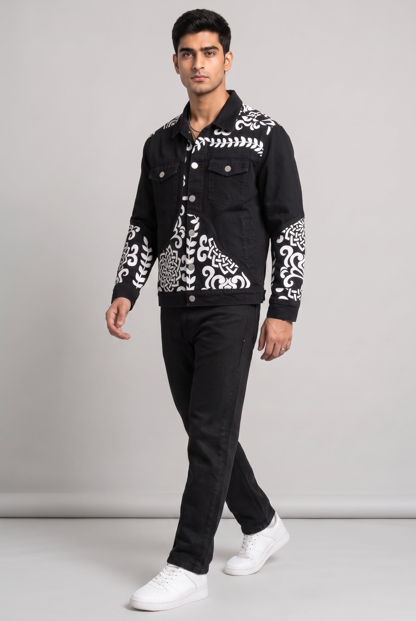 PATCHWORK DENIM BLACK MEN'S JACKET [50/50 LIMITED EDITION]