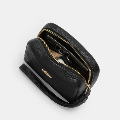 Coach Pouch Wristlet Gold Black