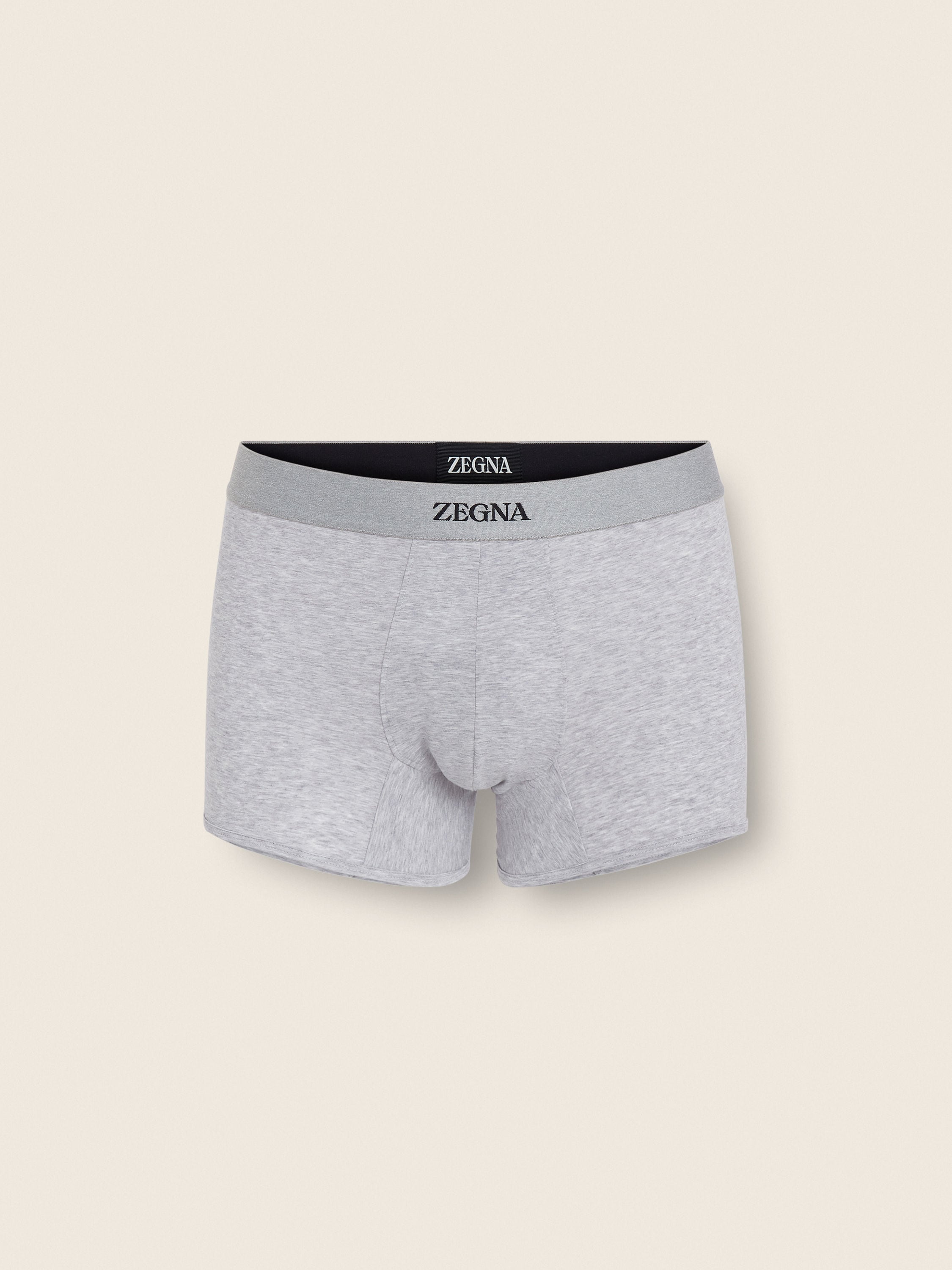 Zegna Grey Mlange Cotton Trunks