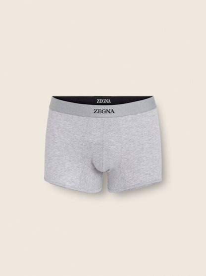 Zegna Grey Mlange Cotton Trunks