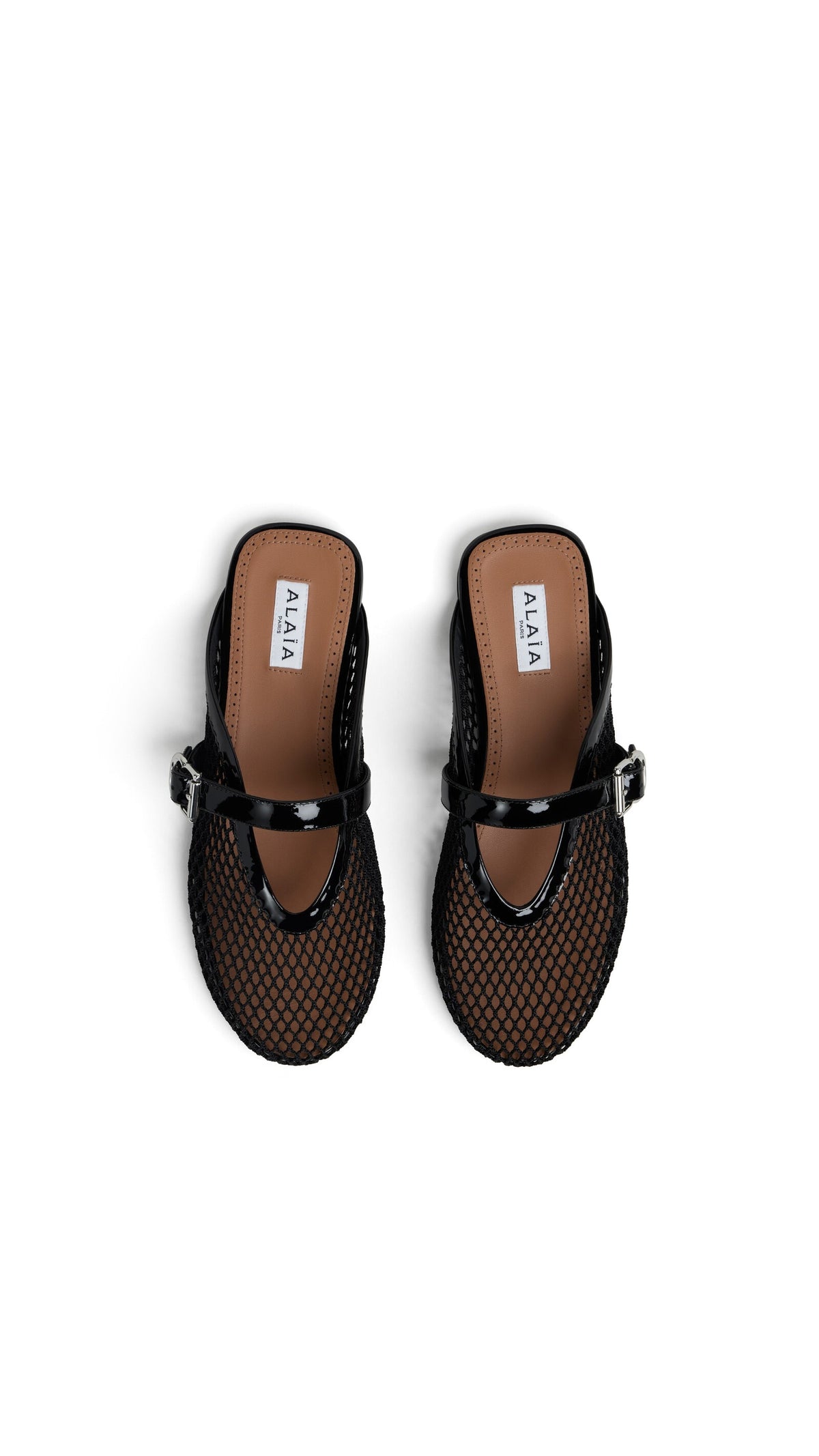 Alaïa Flat Mules In Fishnet
