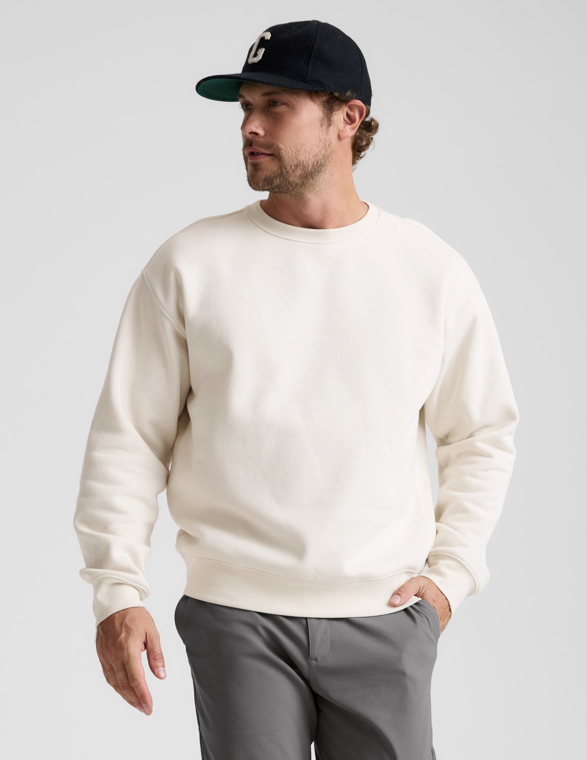 Beyond Yoga LuxeFleece Mens Crewneck Pullover