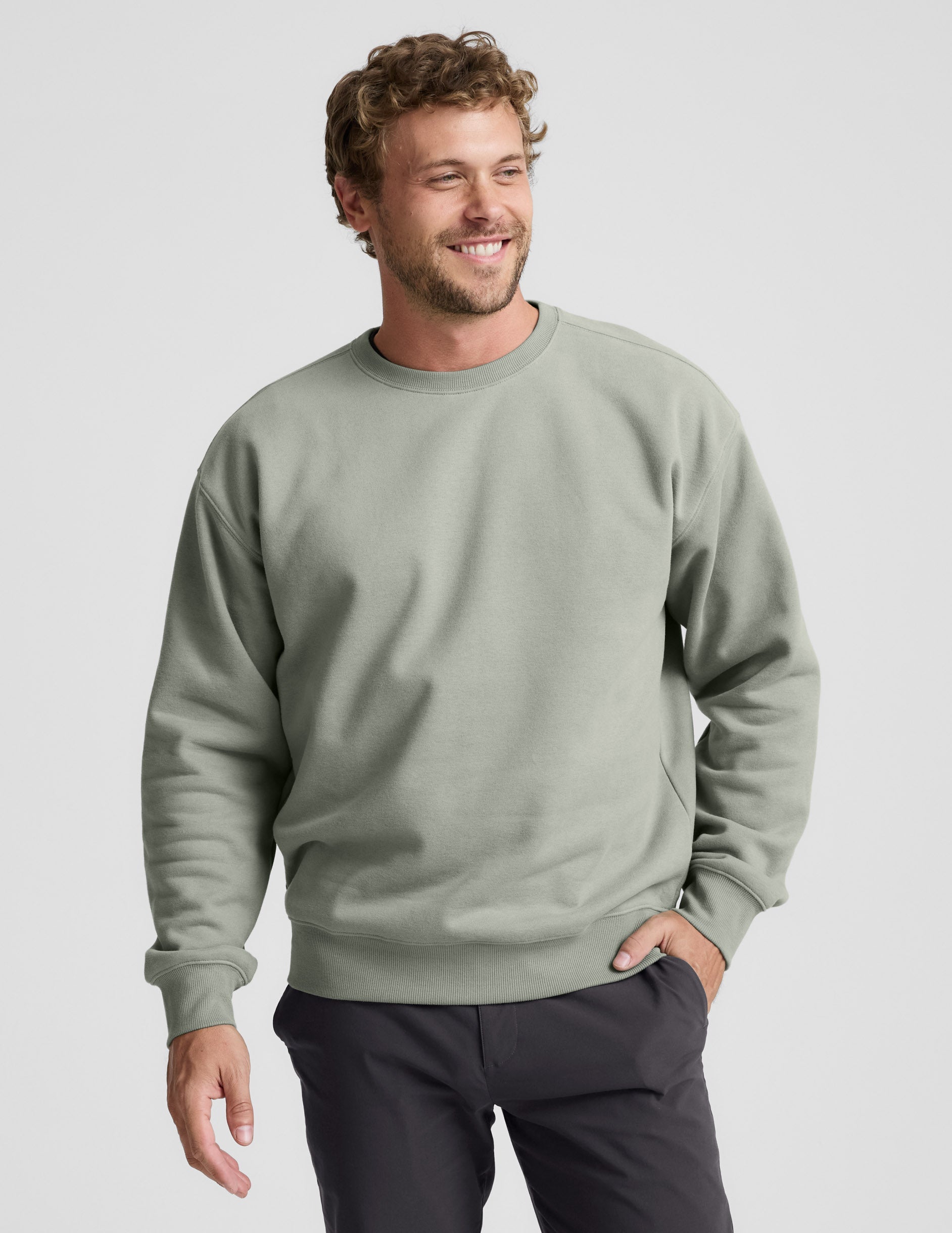 Beyond Yoga LuxeFleece Mens Crewneck Pullover
