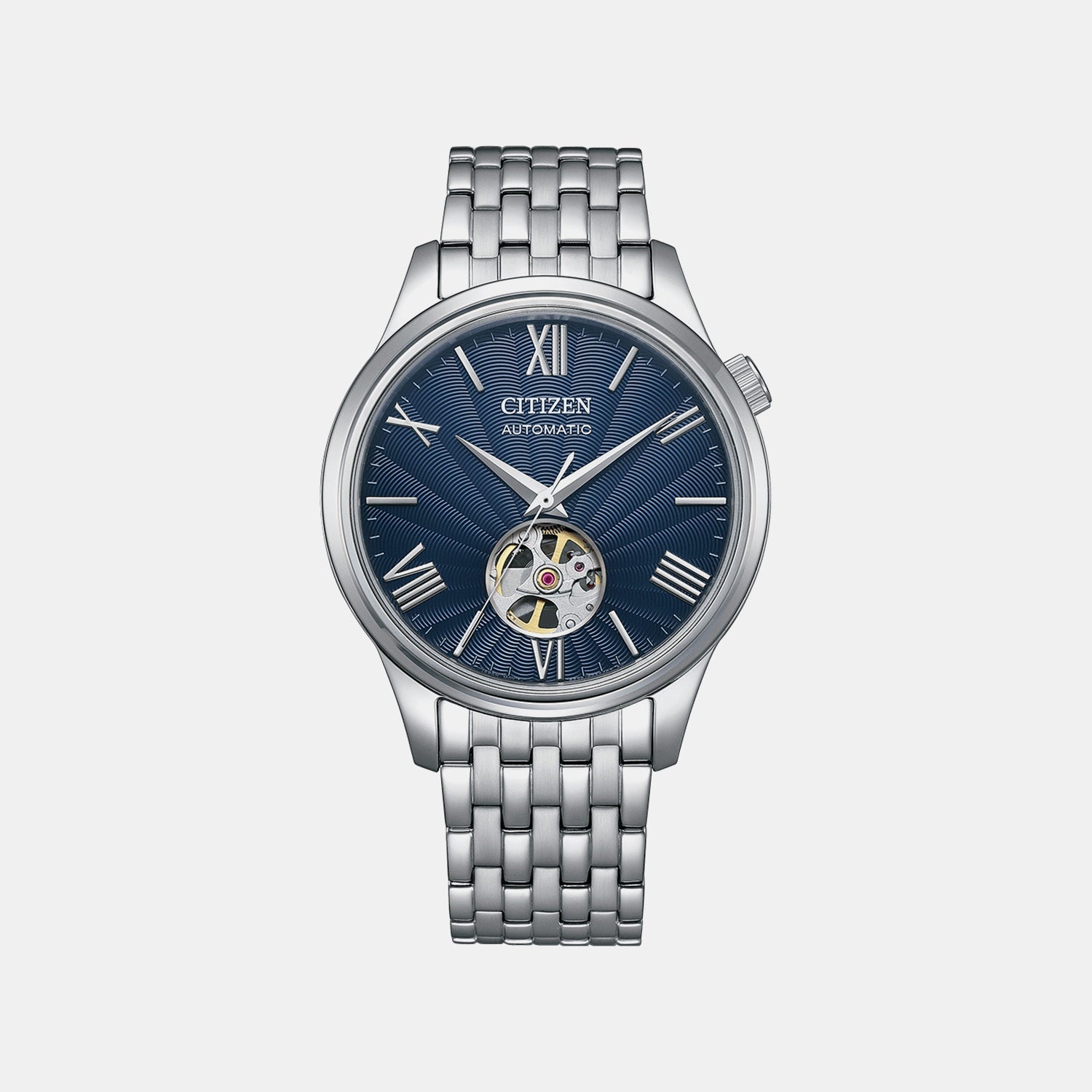Citizen Mechanical Open Heart Men Automatic Blue Dial Analog Stainless Steel Nh9130-84L