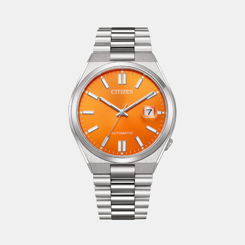 Citizen Tsuyosa Men Automatic Orange Dial Analog Stainless Steel Nj0151-88Z