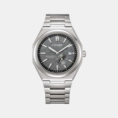 Citizen Zenshin Men Automatic Grey Dial Analog Titanium Watch Nj0180-80H