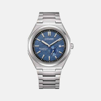 Citizen Zenshin Men Automatic Blue Dial Analog Titanium Watch Nj0180-80L