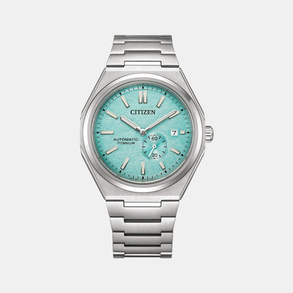 Citizen Zenshin Men Automatic Blue Dial Analog Titanium Watch Nj0180-80M