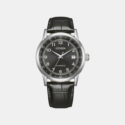 Citizen Men Automatic Black Dial Analog Leather Watch Nj0210-05E