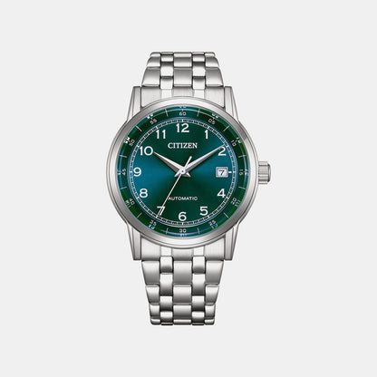 Citizen Men Automatic Green Dial Analog Stainless Steel Watch Nj0210-56M