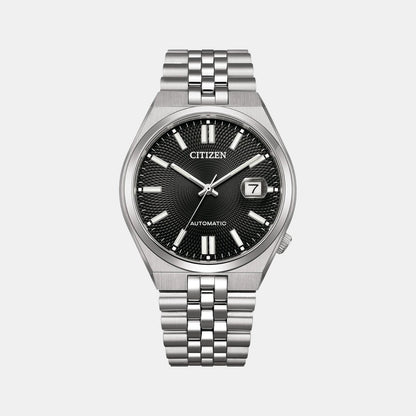 Citizen Tsuyosa 60 Men Automatic Black Dial Analog Stainless Steel Watch Nk0020-55E