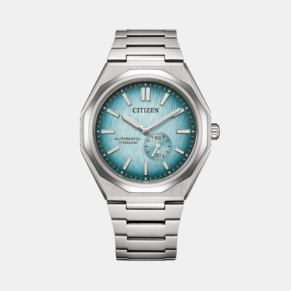 Citizen Zenshin Men Automatic Blue Dial Analog Titanium Watch Nk5020-58L