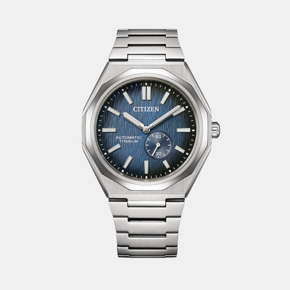 Citizen Zenshin Men Automatic Blue Dial Analog Titanium Watch Nk5020-58M