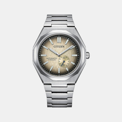 Citizen Zenshin Men Automatic Champagne Dial Analog Titanium Watch Nk5020-58P