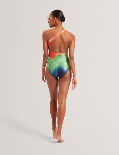 Ted Baker Sopeyaa Blurred Ombre One Shoulder Swimsuit Women's