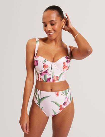 Ted Baker Allynaa Floral Button Detail Longline Bikini Top Women's